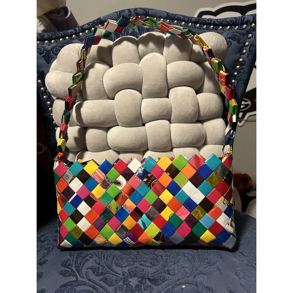 Handmade Multicolor Unique Vintage Candy Wrapper Shoulder Bag